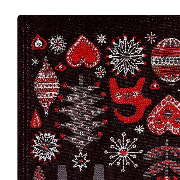 Julnatt løper - svart-rød - Ekelund Linneväveri