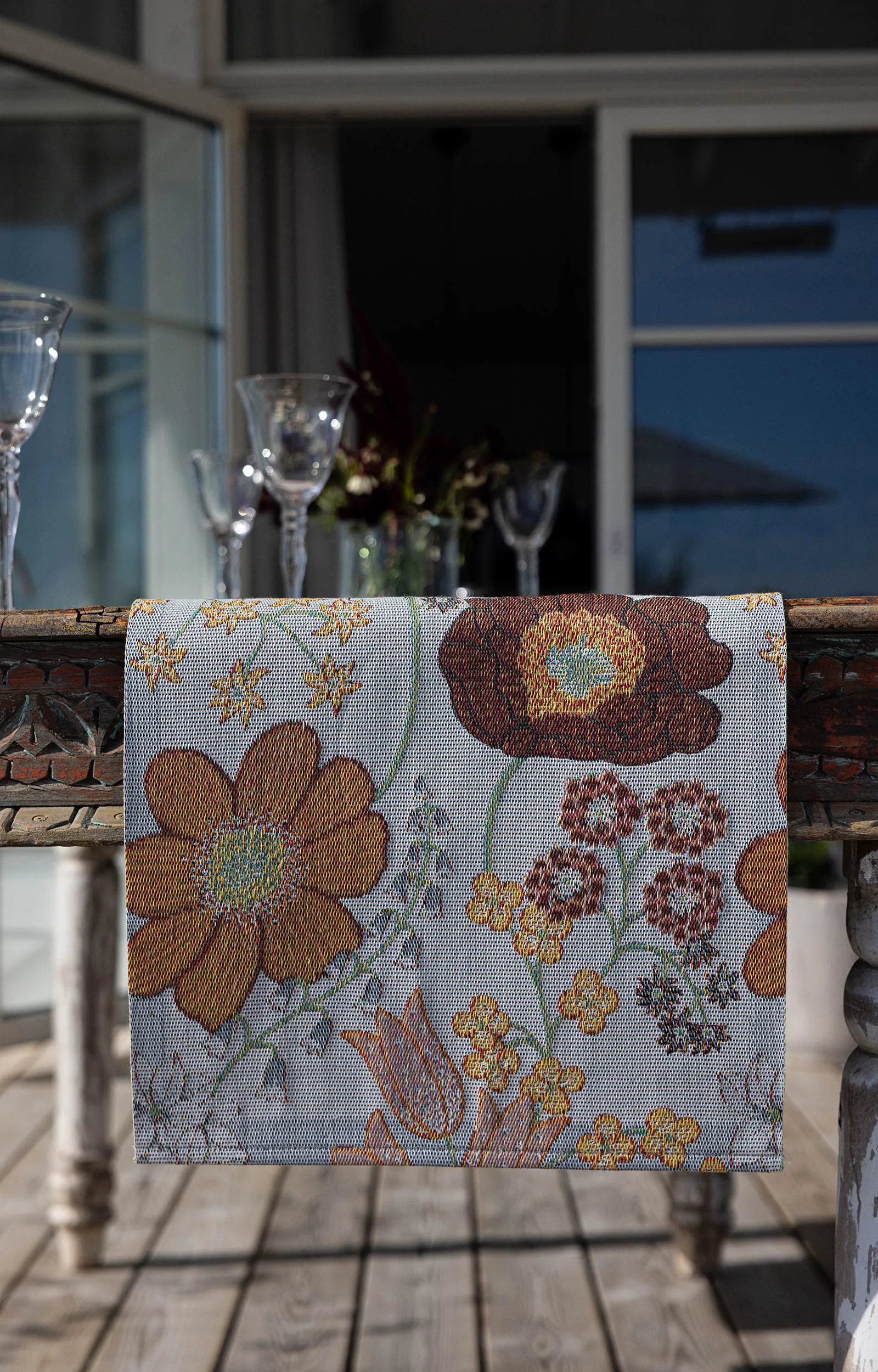 Kvällsblom kjøkkenhåndkle 35x50 cm, Multi Ekelund Linneväveri