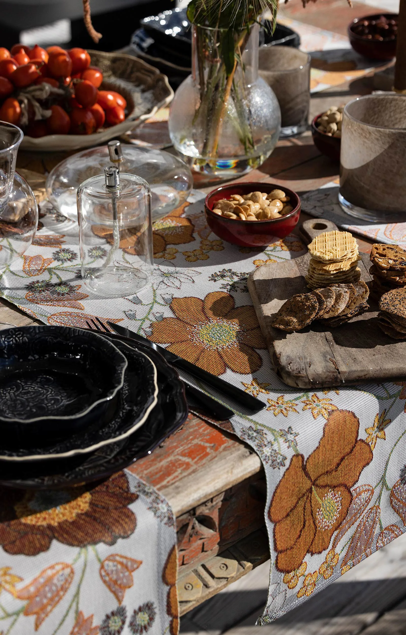 Kvällsblom kjøkkenhåndkle 35x50 cm, Multi Ekelund Linneväveri