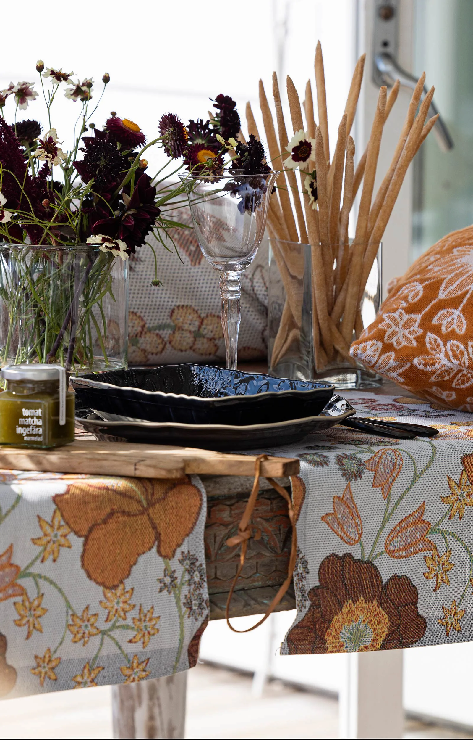 Kvällsblom kjøkkenhåndkle 35x50 cm, Multi Ekelund Linneväveri