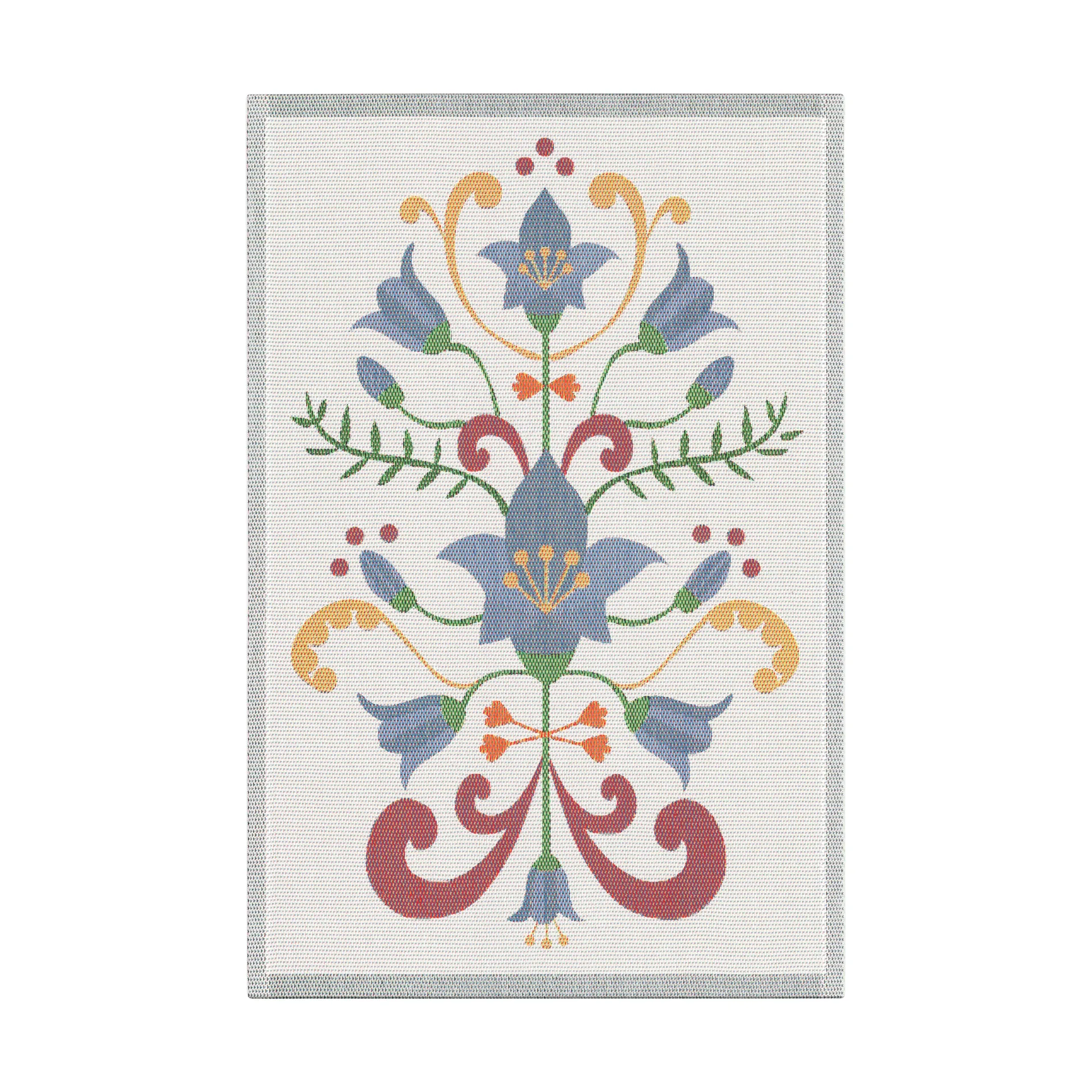 Lindas blåklokke kjøkkenhåndkle 40x60 cm, Blå-grå Ekelund Linneväveri