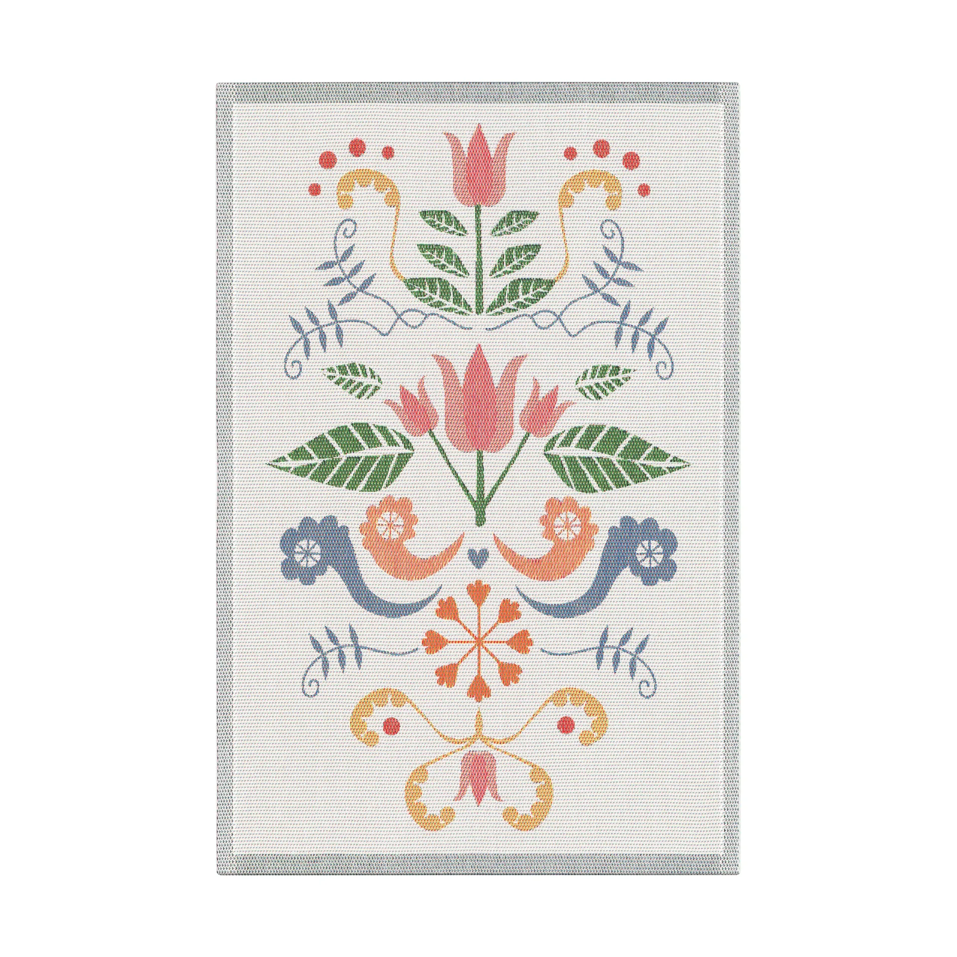 Lindas tulipan kjøkkenhåndkle 40x60 cm, Rosa-grå Ekelund Linneväveri