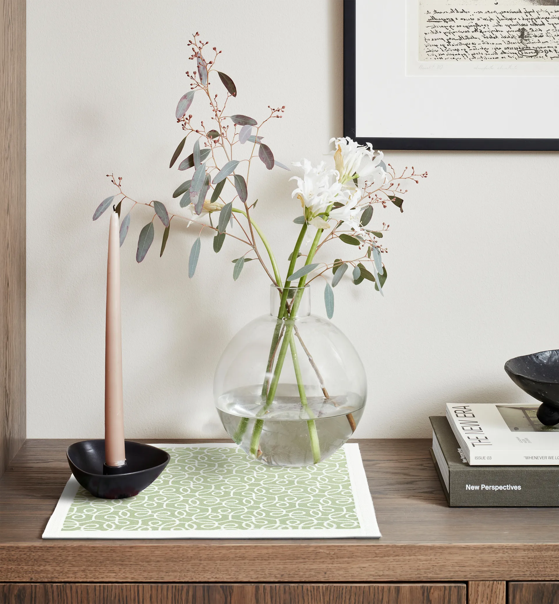 Lindblom serviett 35 x 35 cm, lysegrønn Ekelund Linneväveri