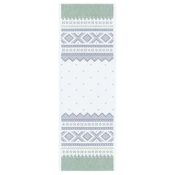 Marius bordløper 35x100 cm - Grønn-blå - Ekelund Linneväveri