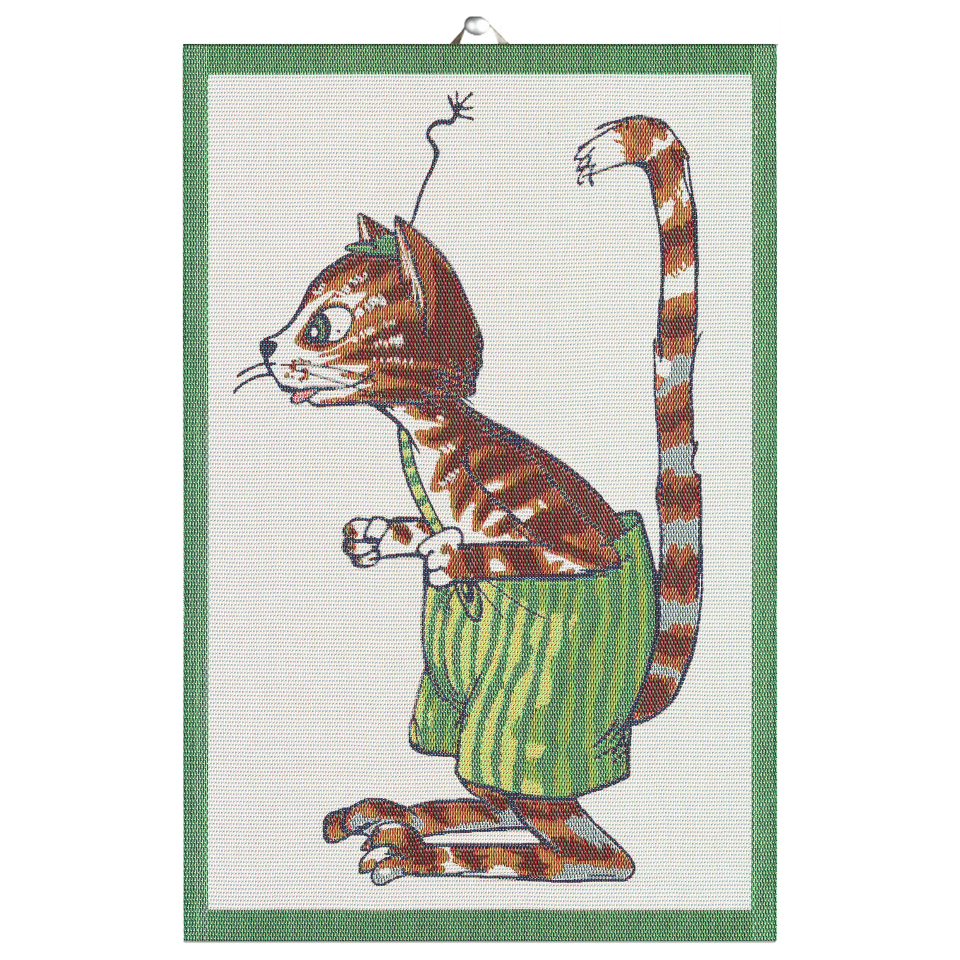 Pettson & Findus kjøkkenhåndkle, Findus Ekelund Linneväveri