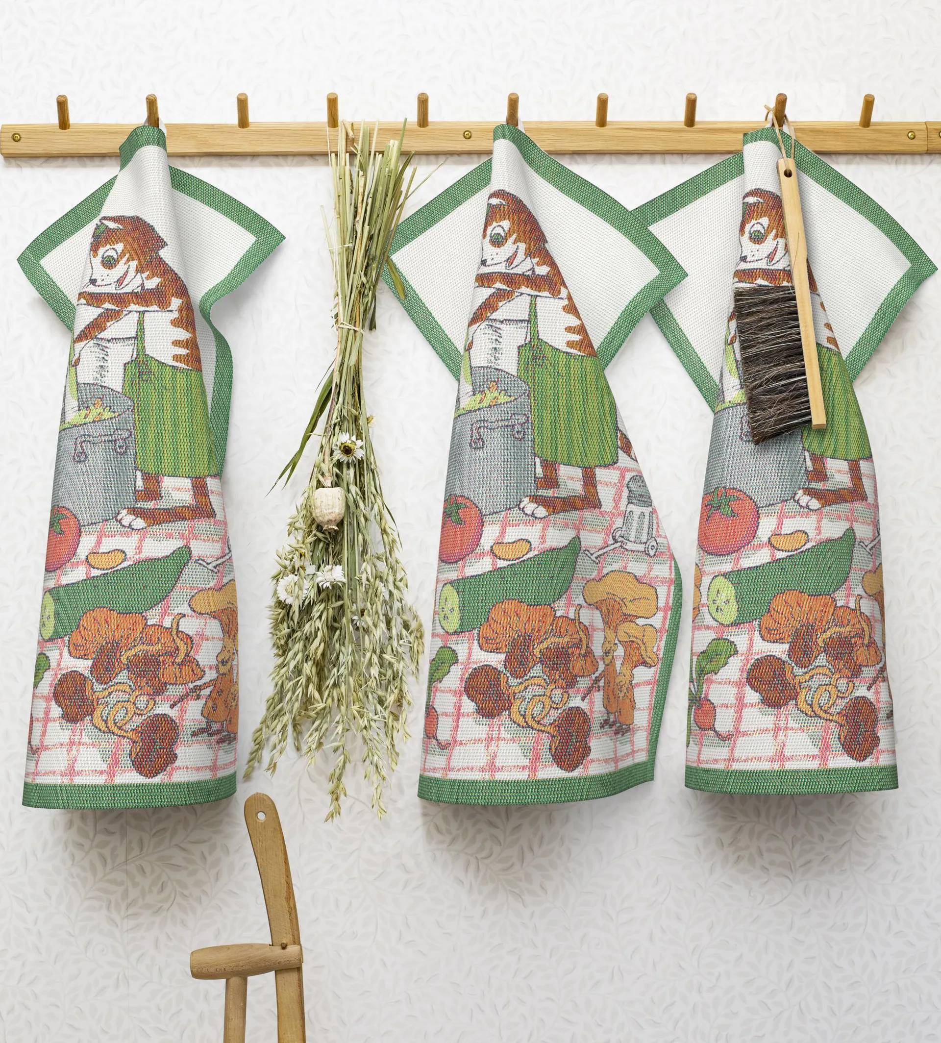 Pettson & Findus kjøkkenhåndkle, Matlaging Ekelund Linneväveri