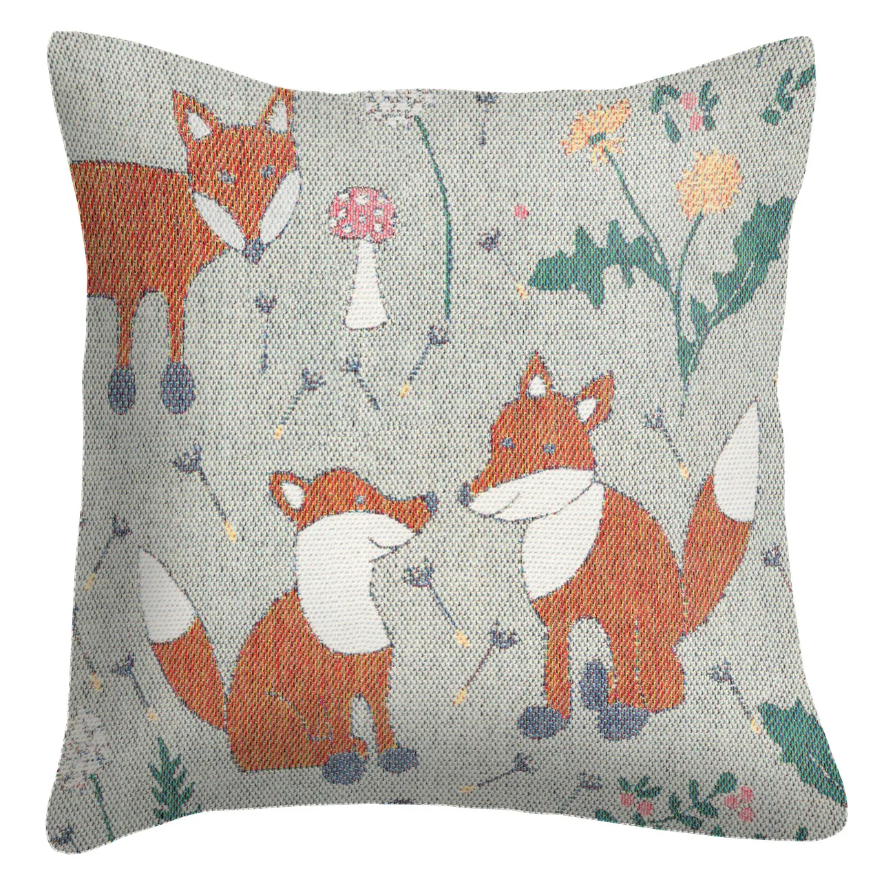 Rävar putetrekk 40x40 cm, Multi Ekelund Linneväveri