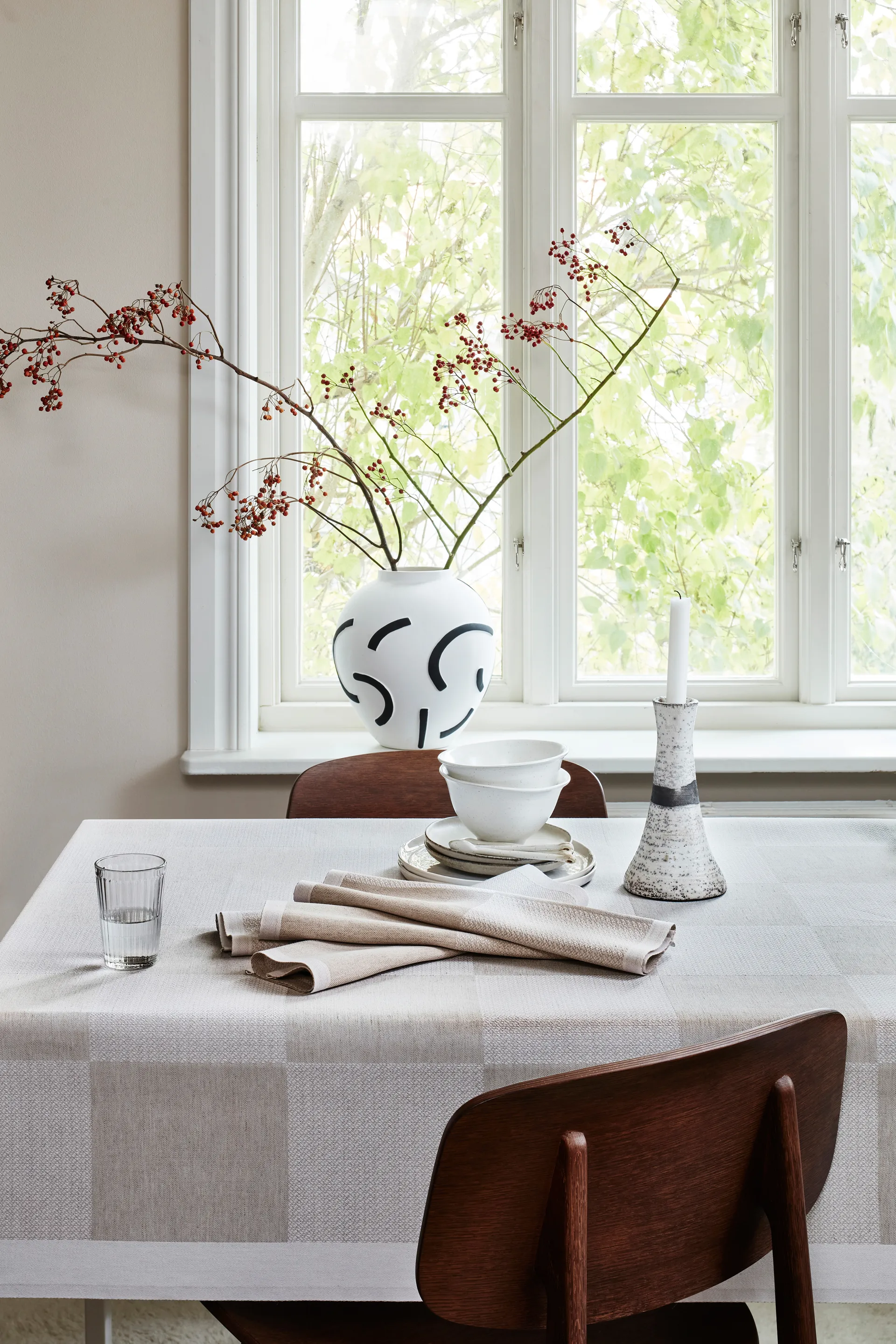 Ruta duk ubleket, 150 x 350 cm Ekelund Linneväveri