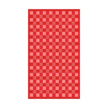 Schack duk rød - 150 x 250 cm - Ekelund Linneväveri