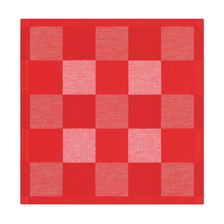 Schack serviett rød - 35 x 35 cm - Ekelund Linneväveri