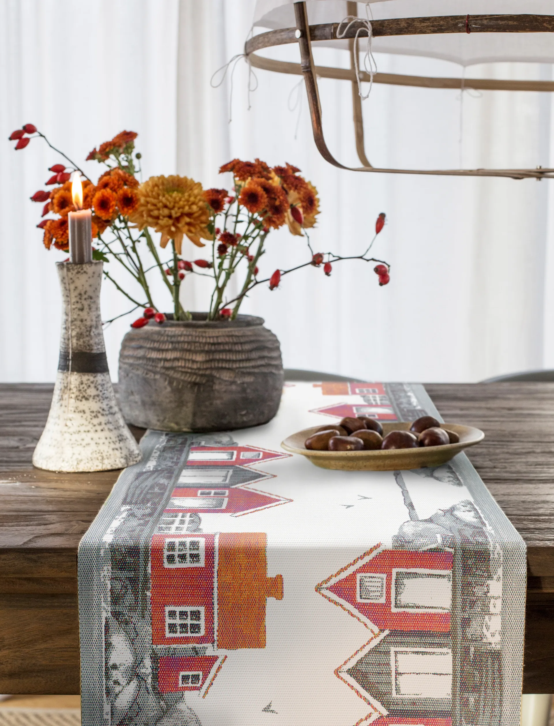 Skärgård bordløper 35 x 120 cm, Multi Ekelund Linneväveri