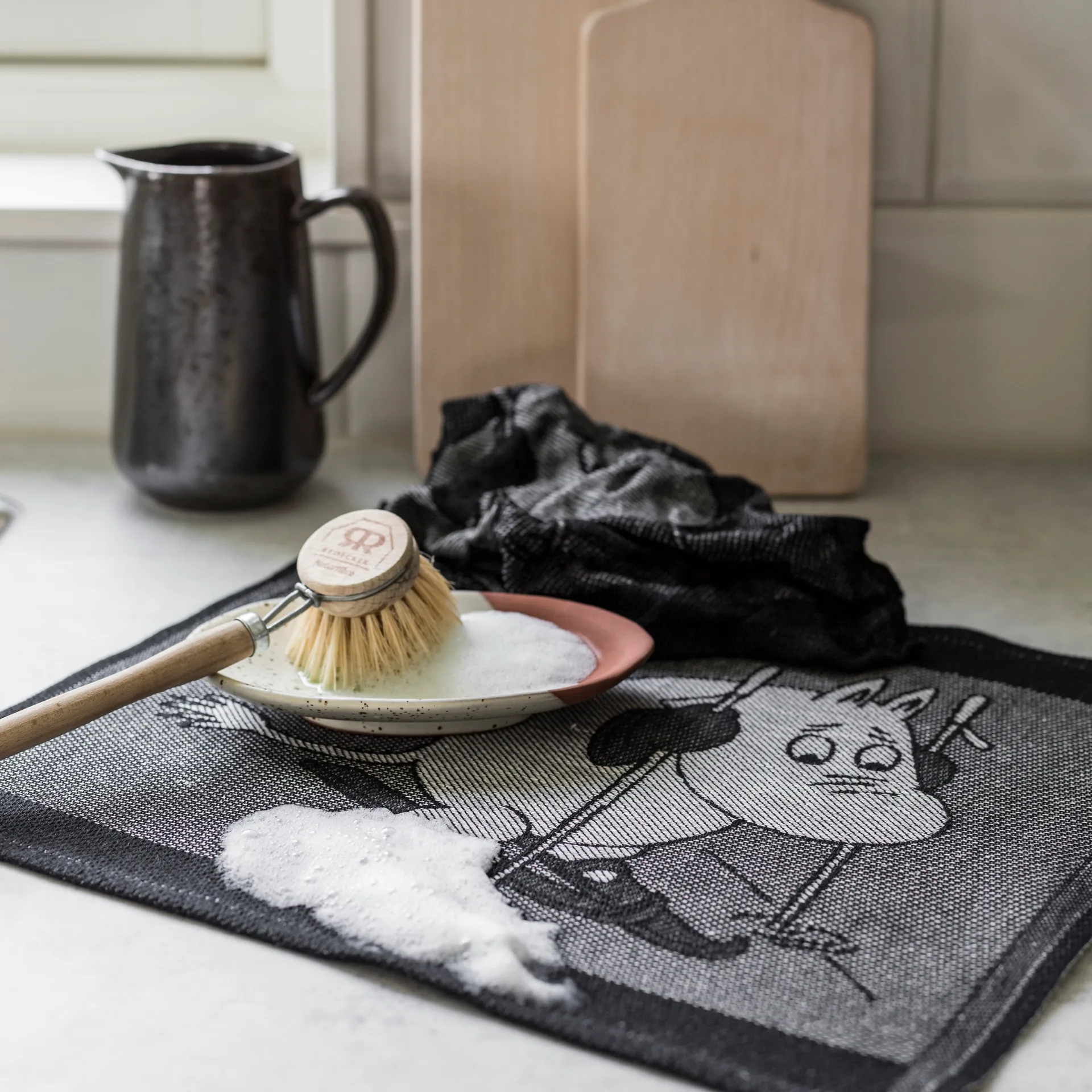 Skiing oppvaskklut 28x35 cm, Svart Ekelund Linneväveri