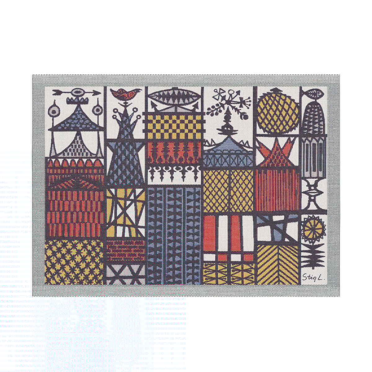 Ekelund Linneväveri Stadsdel bordbrikke 35x48 cm Multi