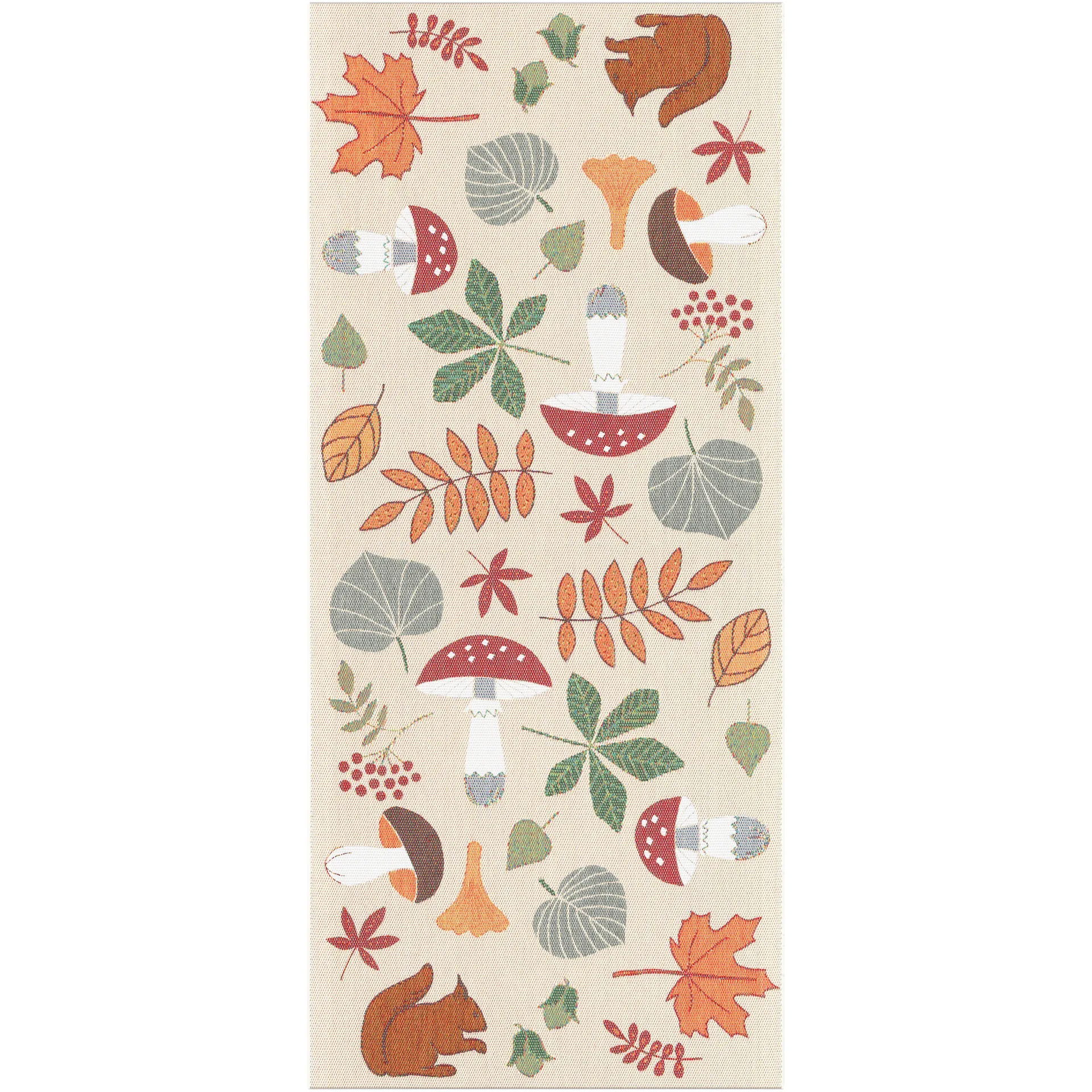 Svamplöv bordsløper 35x80 cm, Multi Ekelund Linneväveri