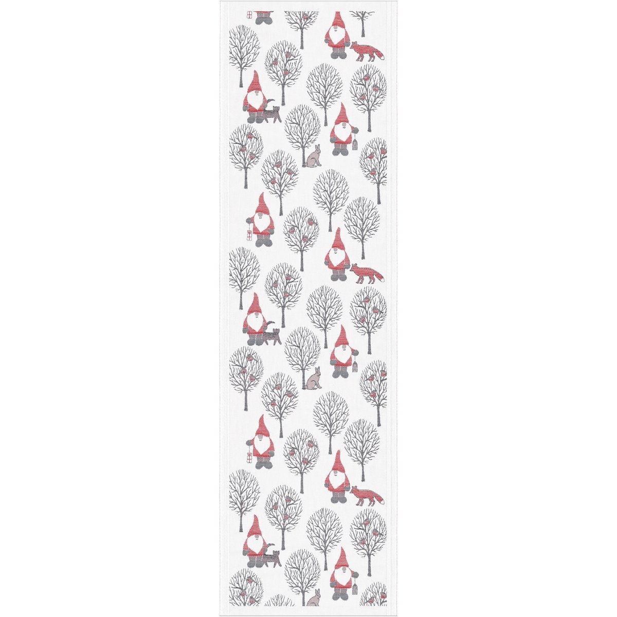 Bilde av Ekelund Linneväveri Tomteliv bordsløper 35x120 cm Grå-rød