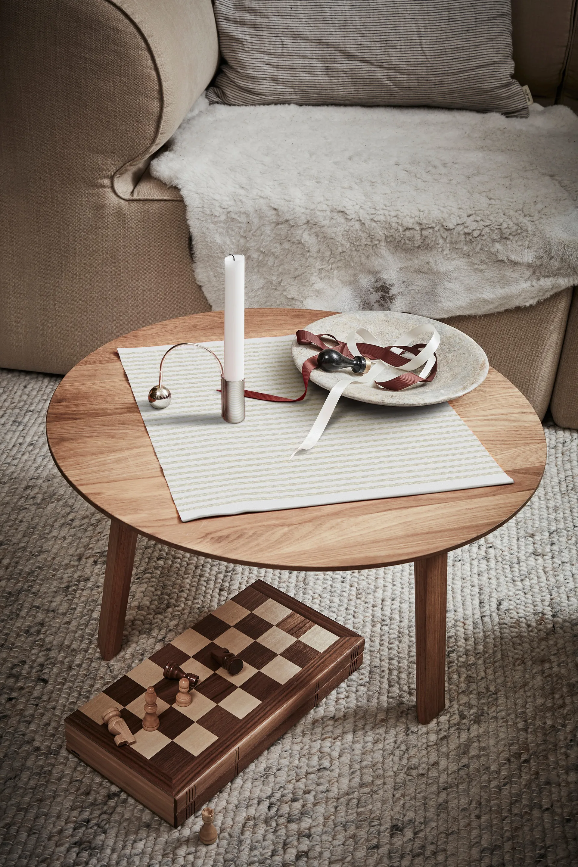 Tvärs serviett 50x50 cm, Ubleket Ekelund Linneväveri