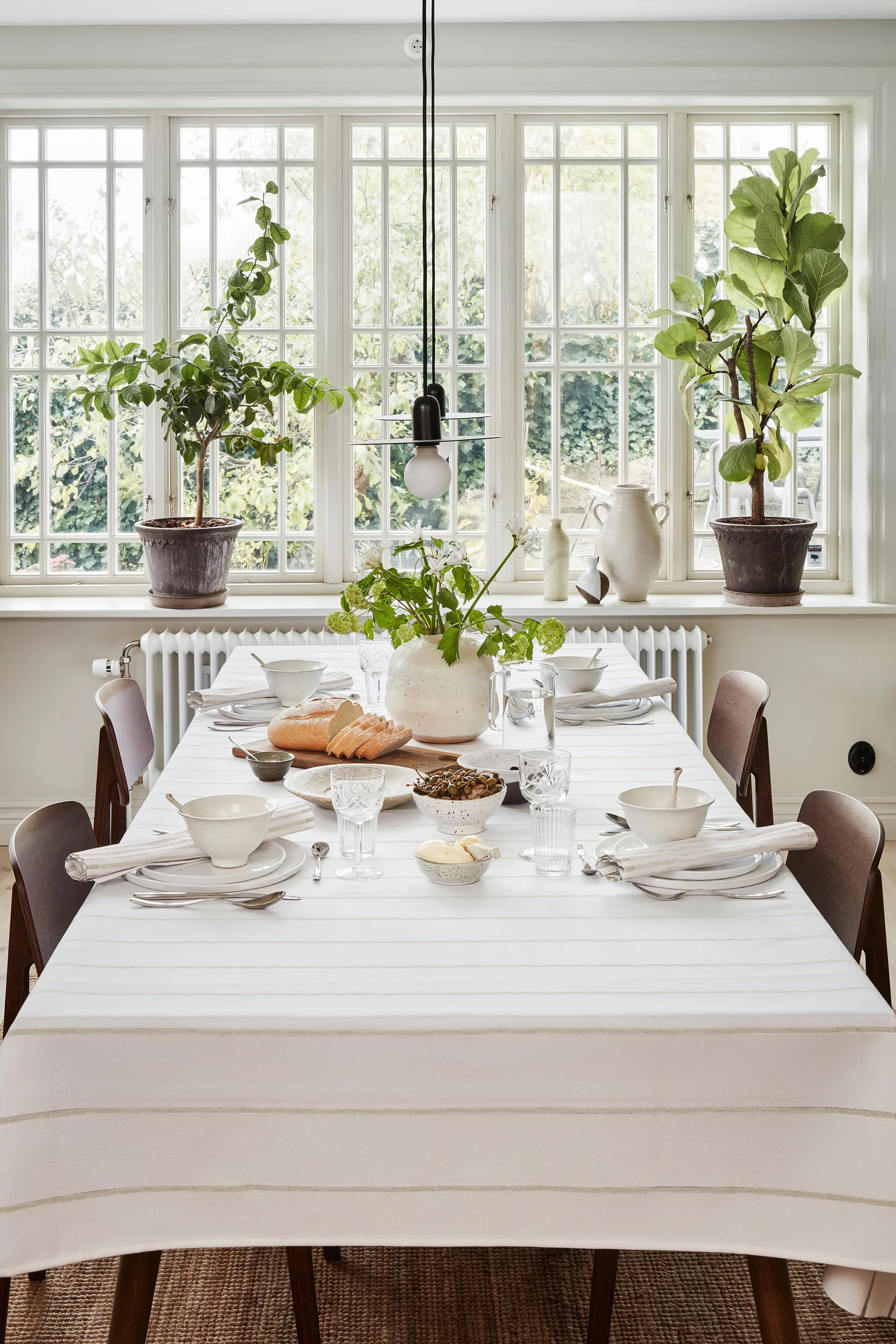 Tvers bordduk 150x300 cm, Ubleket Ekelund Linneväveri