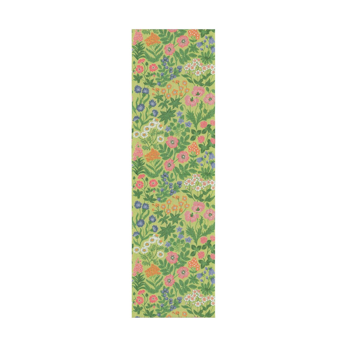 Ekelund Linneväveri Vildblomster løper 35x120 cm Grønn