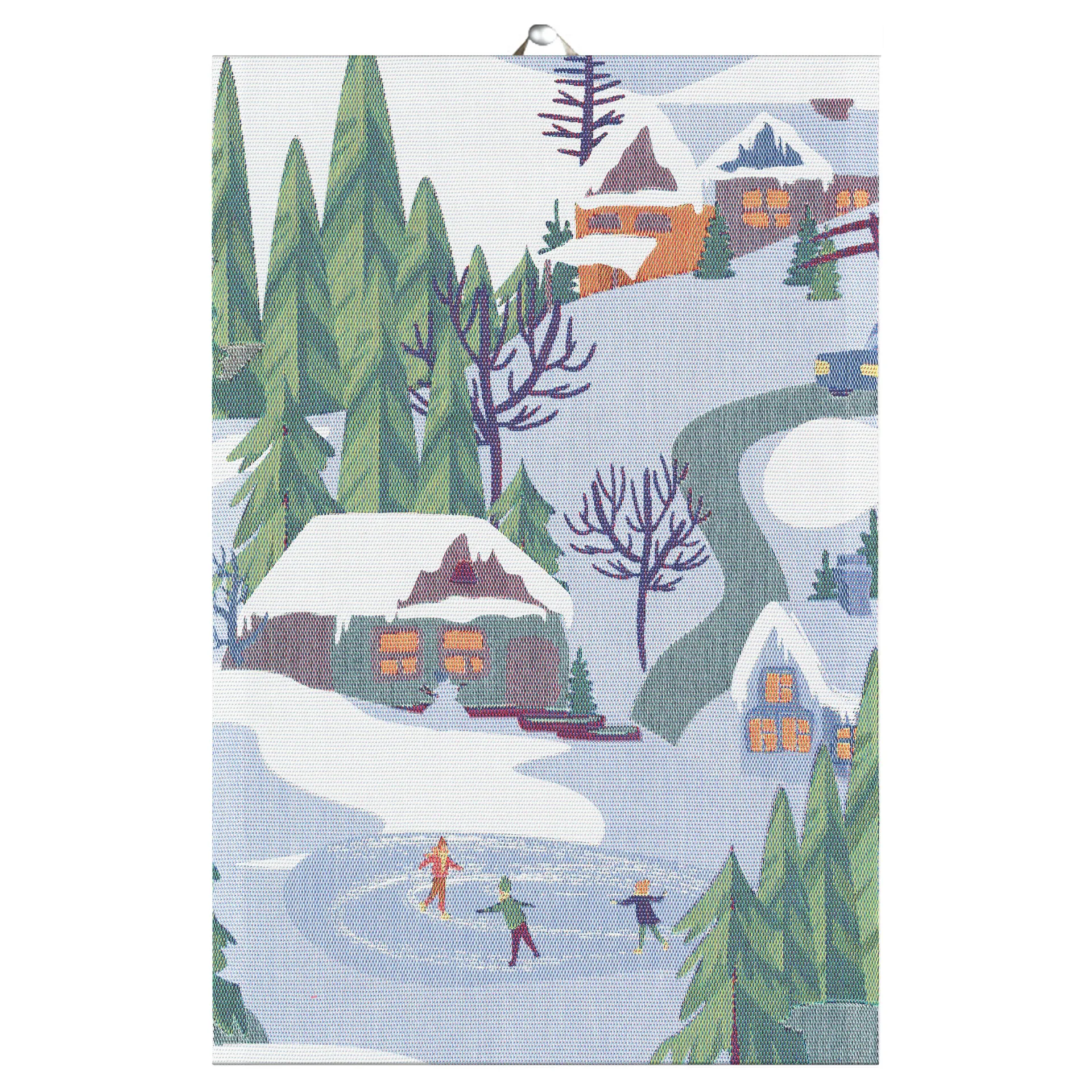 Vinterliv kjøkkenhåndkle 40x60 cm, Multi Ekelund Linneväveri