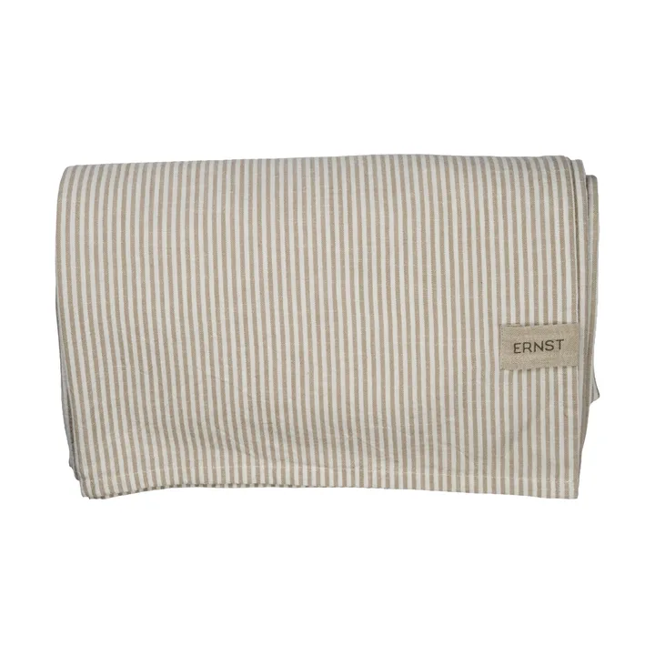 Ernst bordduk, smale striper 145x300 cm - Beige-hvit - ERNST