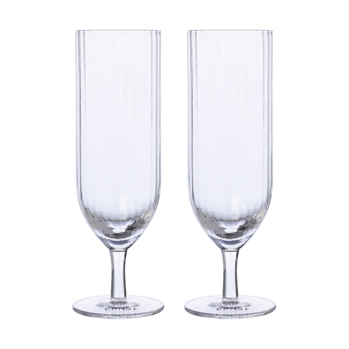 Ernst champagneglass riflet 2-pakning Klar ​ | Skandinavisk Design | Champagneglass | Gjennomsiktig