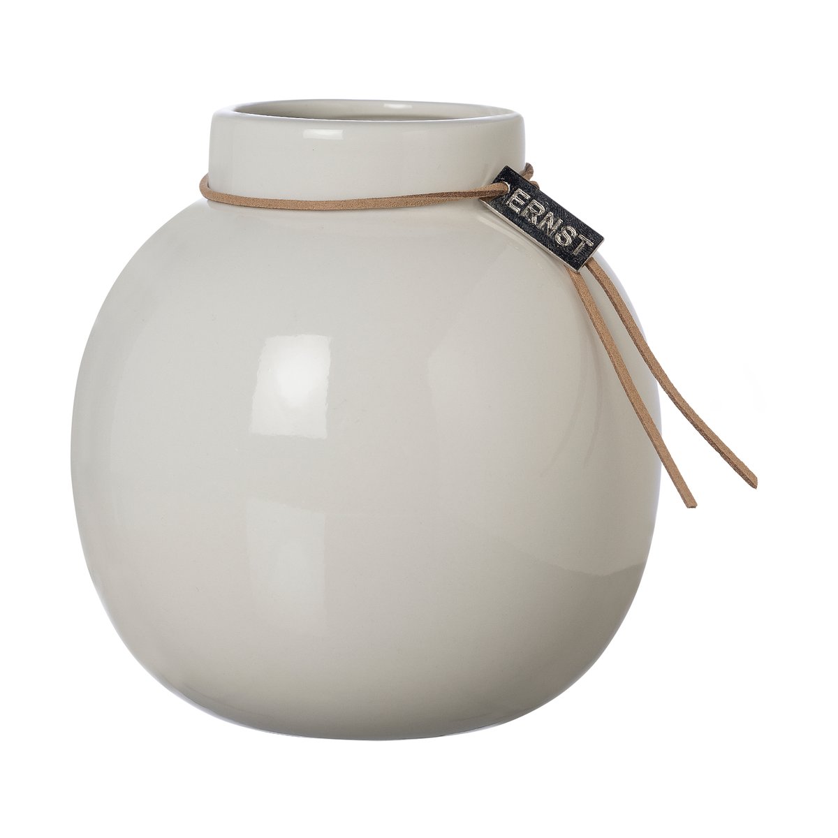 Bilde av ERNST Ernst glasert vase hvit Ø 14 cm