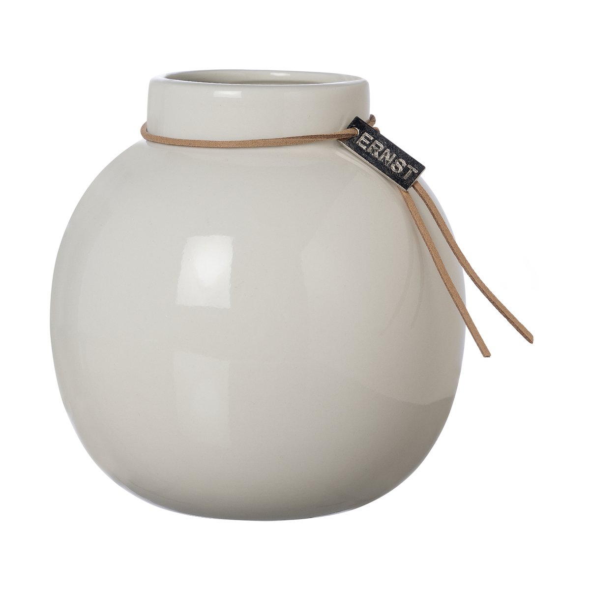 Bilde av ERNST Ernst glasert vase hvit Ø 22 cm