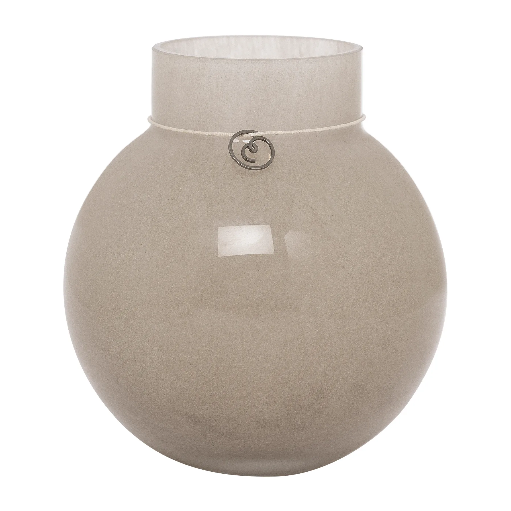 Ernst glassvase rund beige, H 14 cm Ø 13 cm ERNST