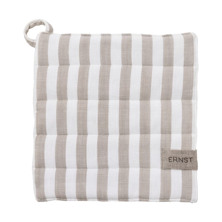 Ernst gryteklut, bred stripe 23x25 cm - Beige-hvitt striper - ERNST