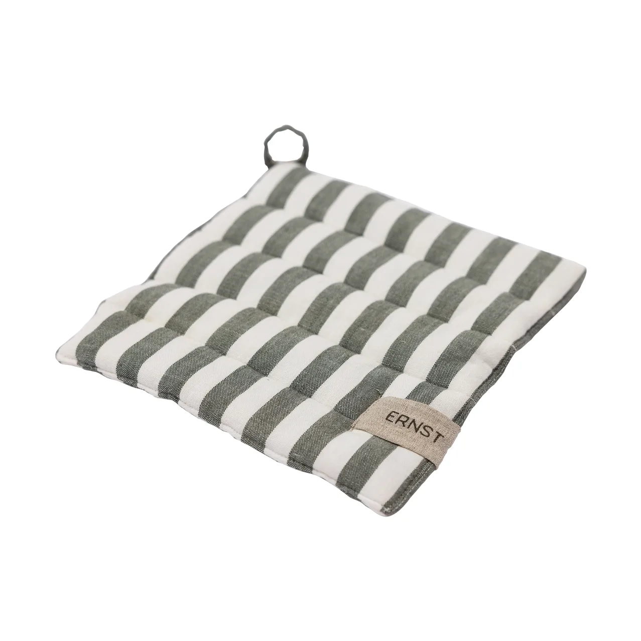 Ernst gryteklut, bred stripe 23x25 cm, Grønn-hvit ERNST