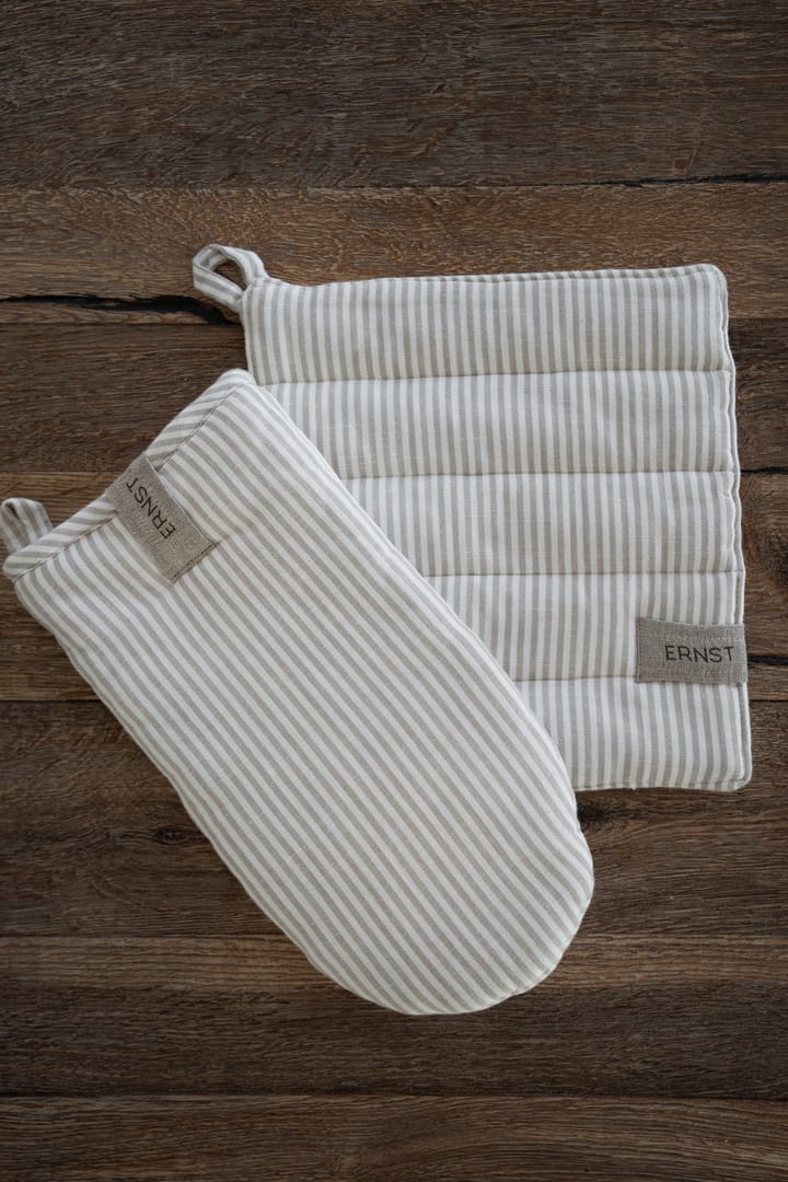 Ernst grytevott stripete, Beige-hvit stripe ERNST