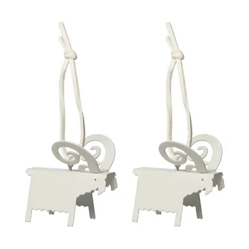 Ernst juleanheng Bukk, 2-pk - Hvit 5 cm - ERNST