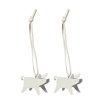 Ernst juleanheng Gris, 2-pk - Hvit 5 cm - ERNST