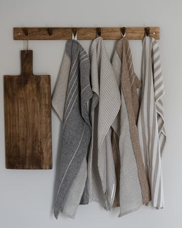Ernst kjøkkenhåndkle, brede striper 47x70 cm - Beige-hvit rand - ERNST
