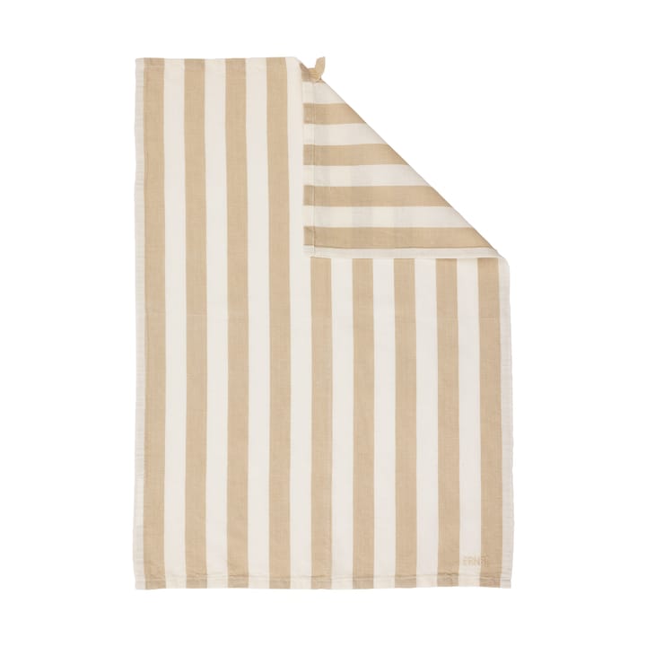 Ernst kjøkkenhåndkle brede striper 47x70 cm - Beige-hvit - ERNST