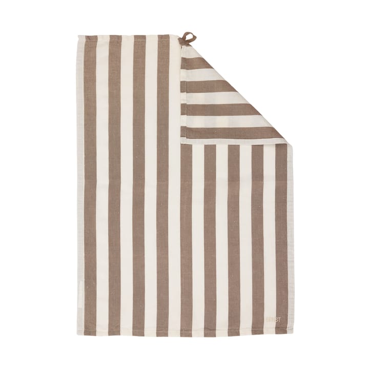Ernst kjøkkenhåndkle brede striper 47x70 cm - Muldvarp-hvit - ERNST