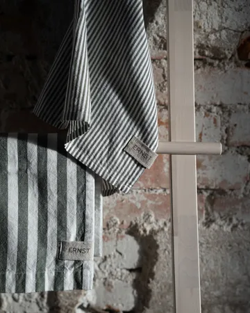 Ernst kjøkkenhåndkle, brede striper 47x70 cm - Salvie, hvit - ERNST