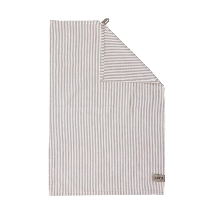 Ernst kjøkkenhåndkle, smale striper 47x70 cm - Beige-hvit stripe - ERNST