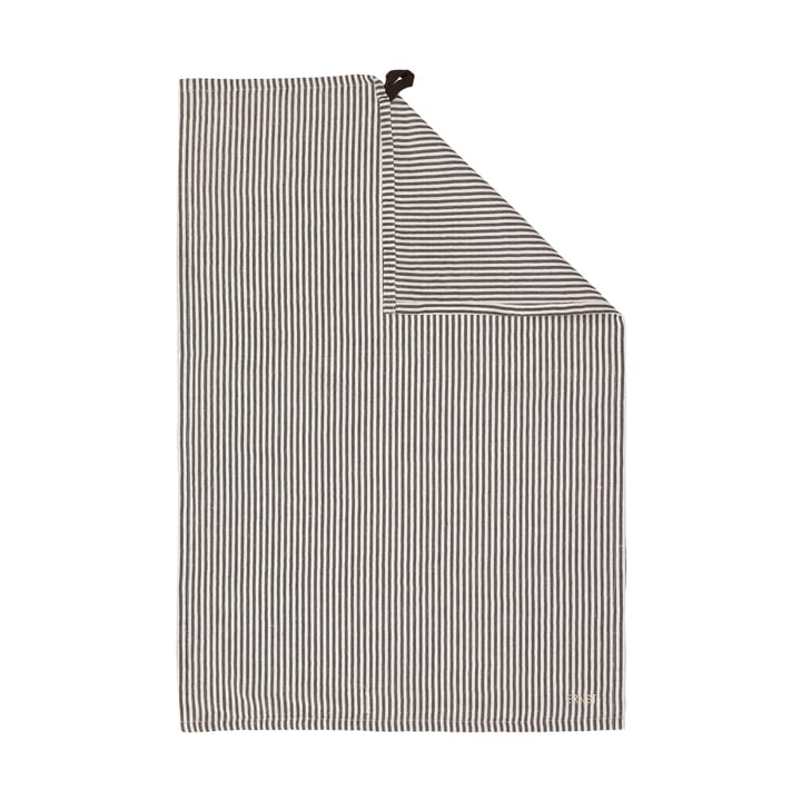 Ernst kjøkkenhåndkle, smale striper 47x70 cm - Brunt-hvit - ERNST
