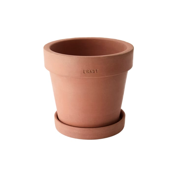 Ernst krukke med fat rustik terrakotta, Ø17 cm ERNST