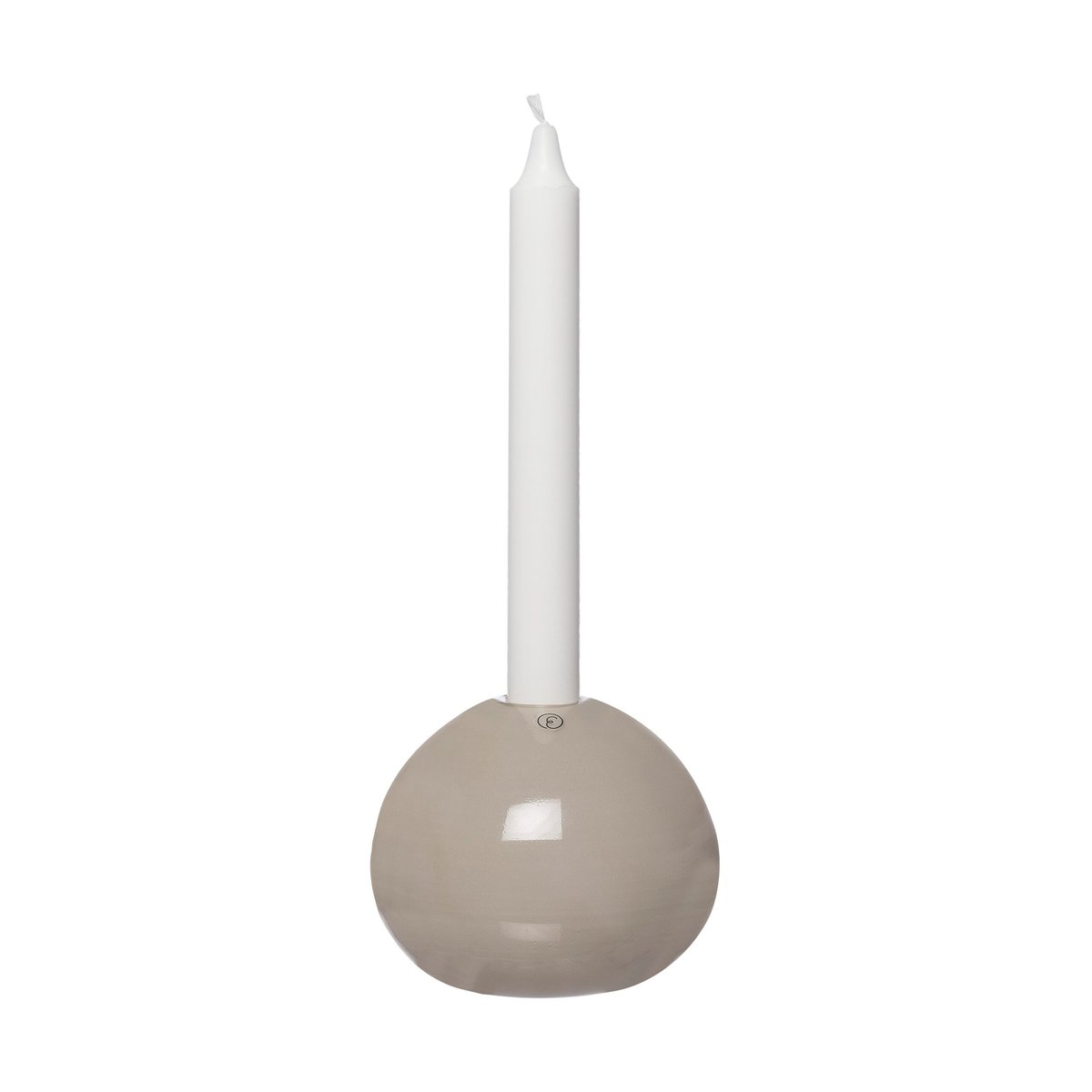 ERNST Ernst lysestake, glass Ø11 cm Beige
