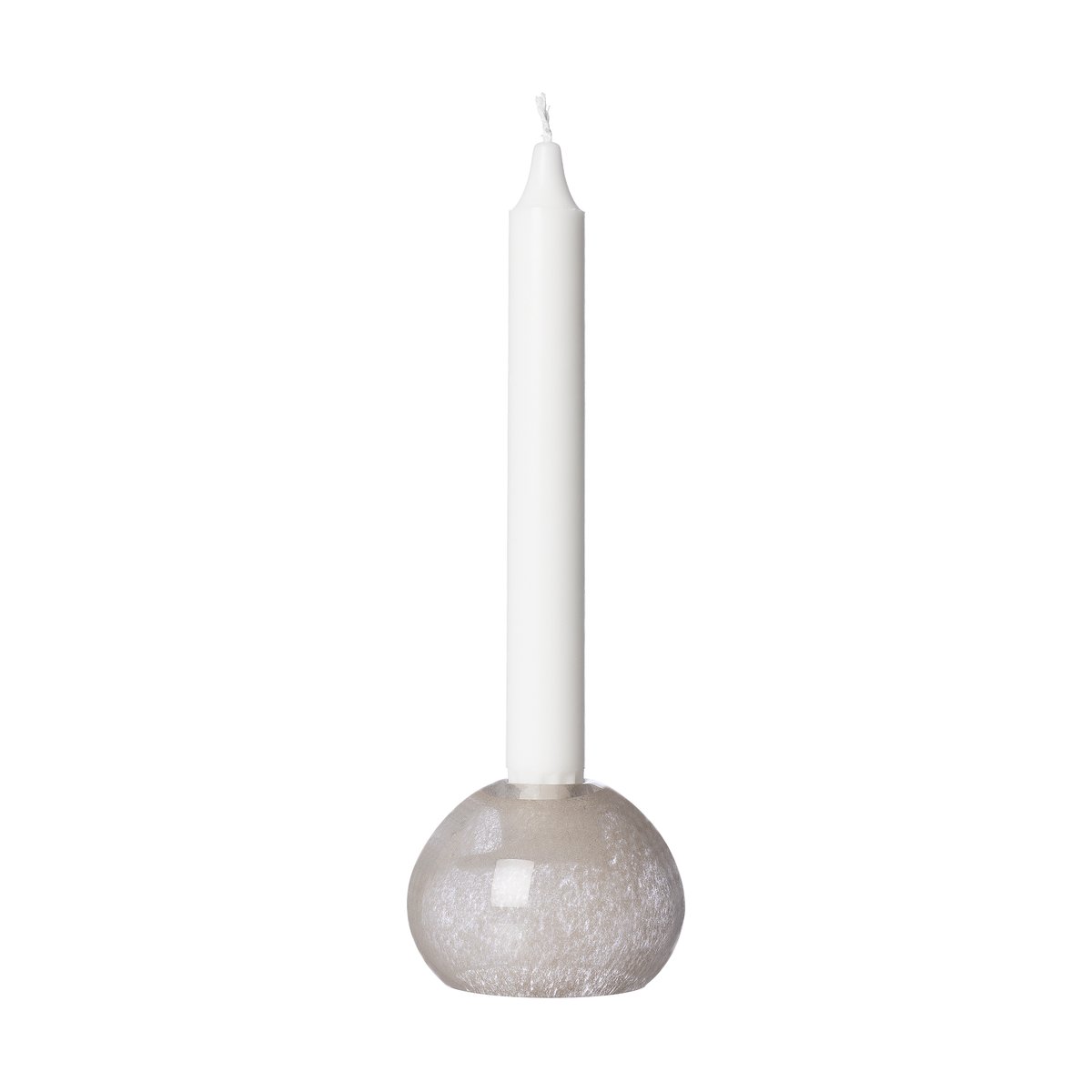 Ernst lysestake, glass Ø7,5 cm Beige | Skandinavisk Design | Lysestaker | Beige