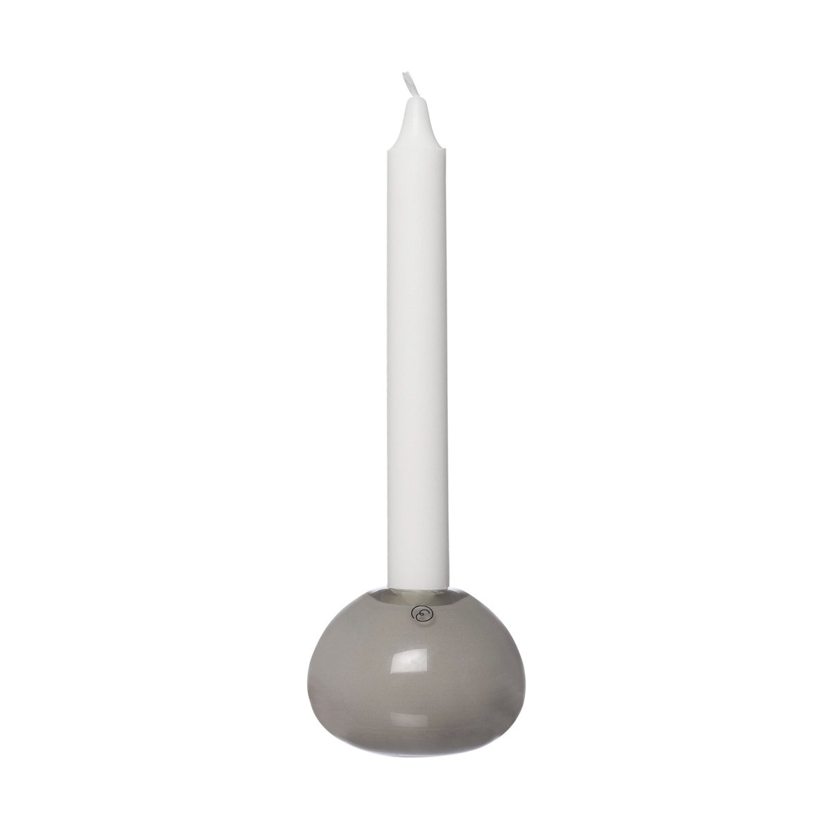 Ernst lysestake, glass Ø7,5 cm Grå | Skandinavisk Design | Lysestaker | Grå