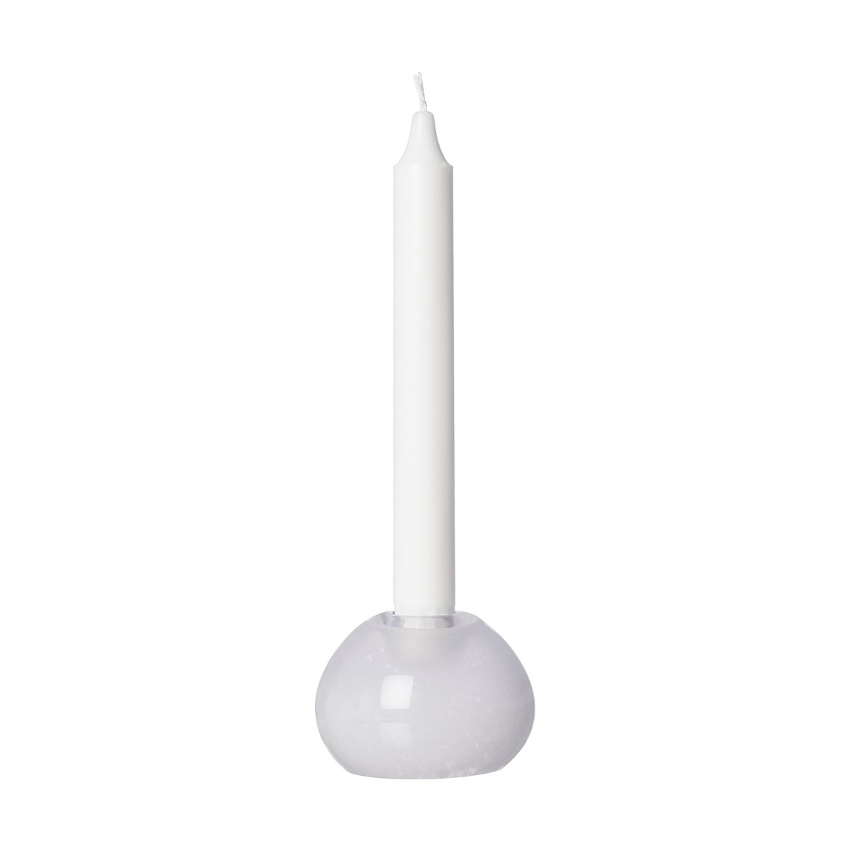 Ernst lysestake, glass Ø7,5 cm Hvit | Skandinavisk Design | Lysestaker | Hvit