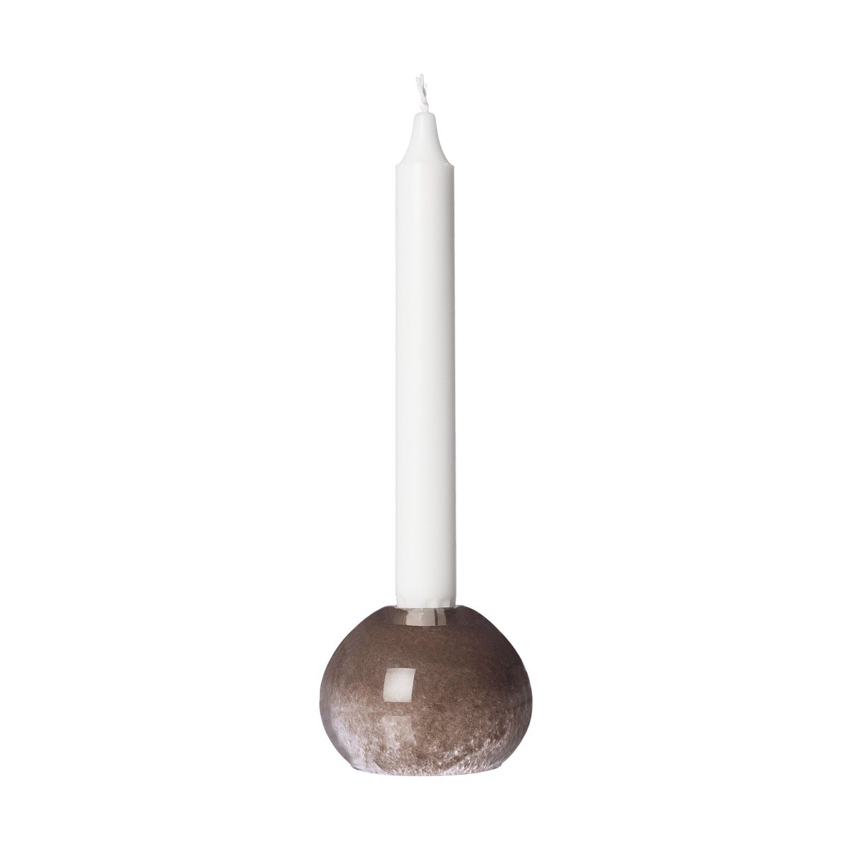 ERNST Ernst lysestake, glass Ø9 cm Brun