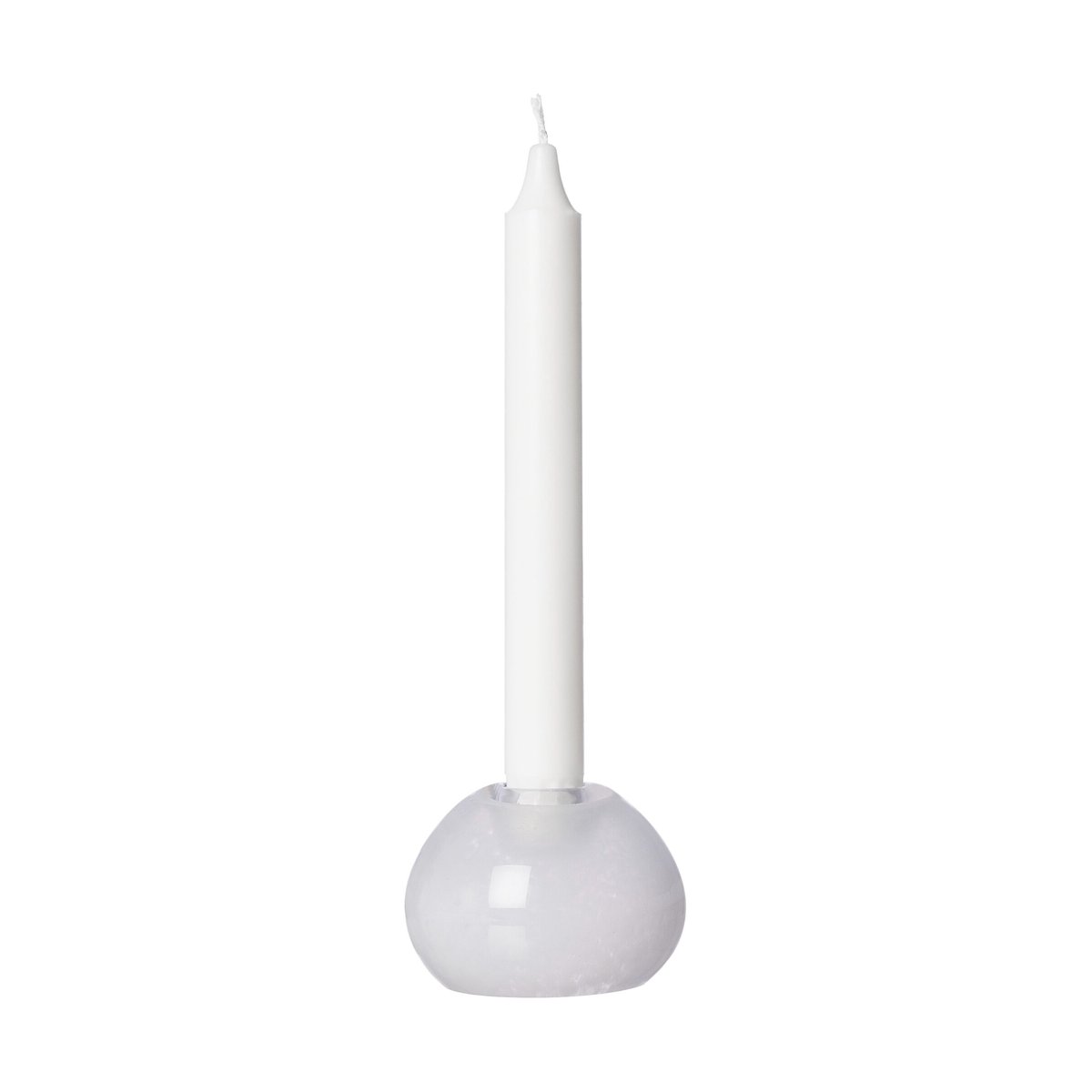ERNST Ernst lysestake, glass Ø9 cm Hvit