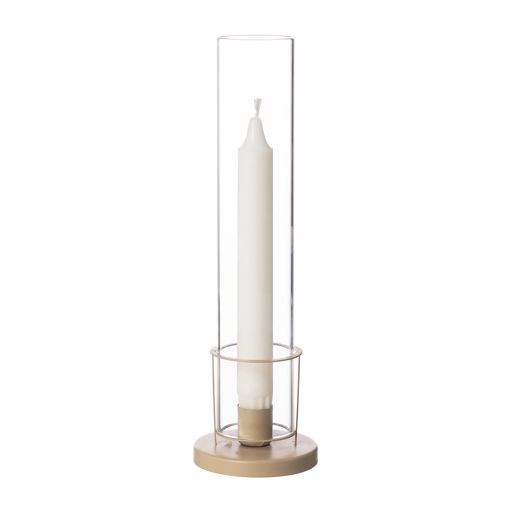 Ernst lysestake smal glassylinder, Beige ERNST