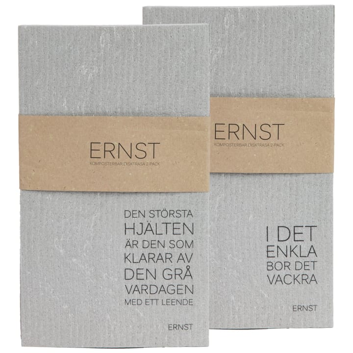 Ernst oppvaskklut 2-pakn. 15x25cm - grå - ERNST