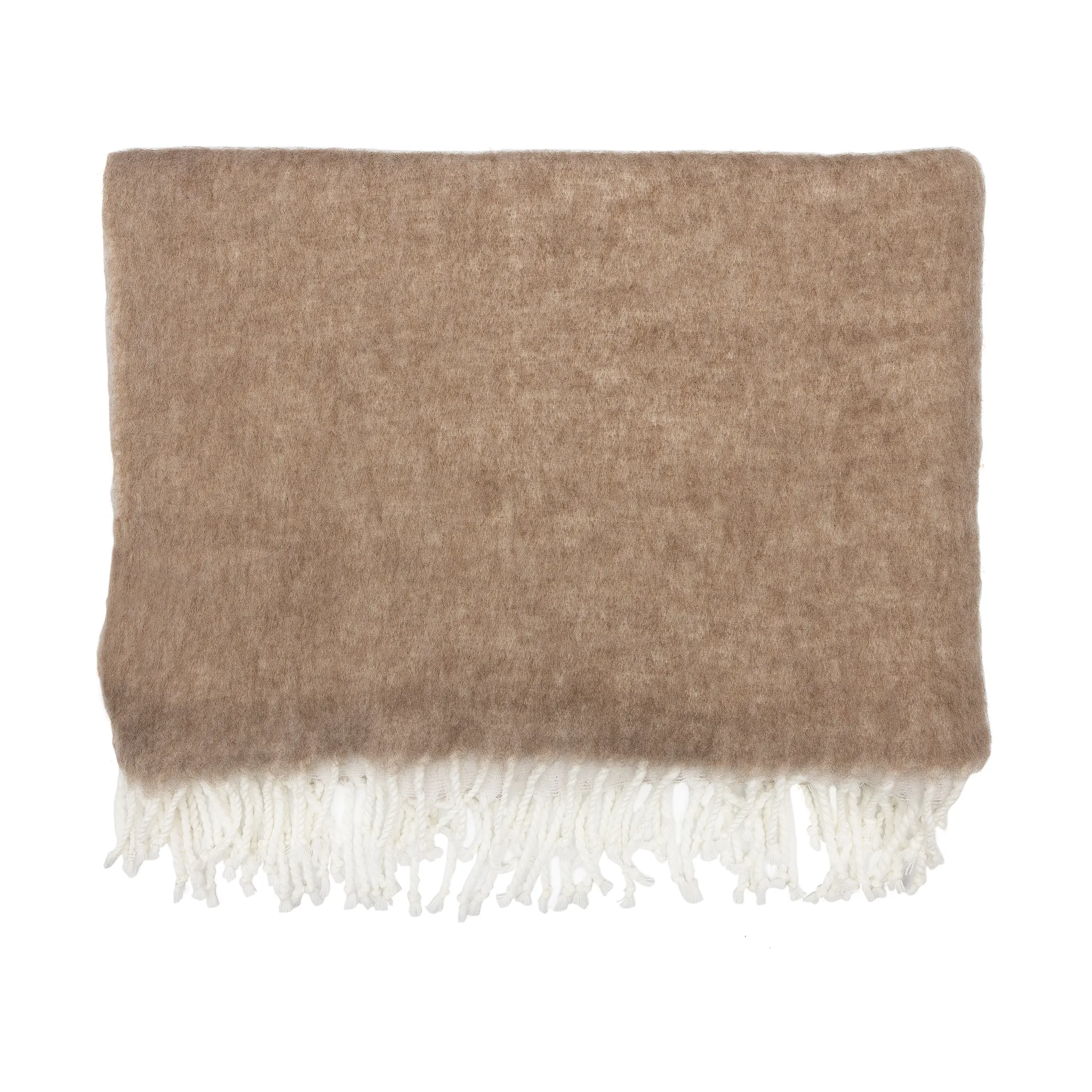 Ernst pledd med frynser 130x170 cm, Beige ERNST