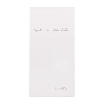 Ernst serviett med sitat Lycka i det lilla 20-pakning - Hvit-grå - ERNST